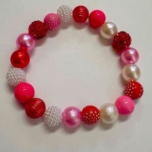 Valentines red beaded bracelet